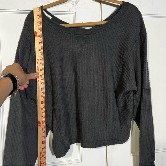NWT Aeropostale Scoop Neck Sweater Gray Size Small - Picture 7 of 7